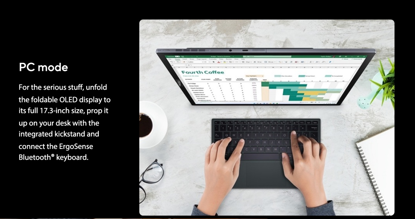 摺疊手機不夠看！華碩發表 17 吋的摺疊式筆電『 Zenbook 17 Fold OLED 』