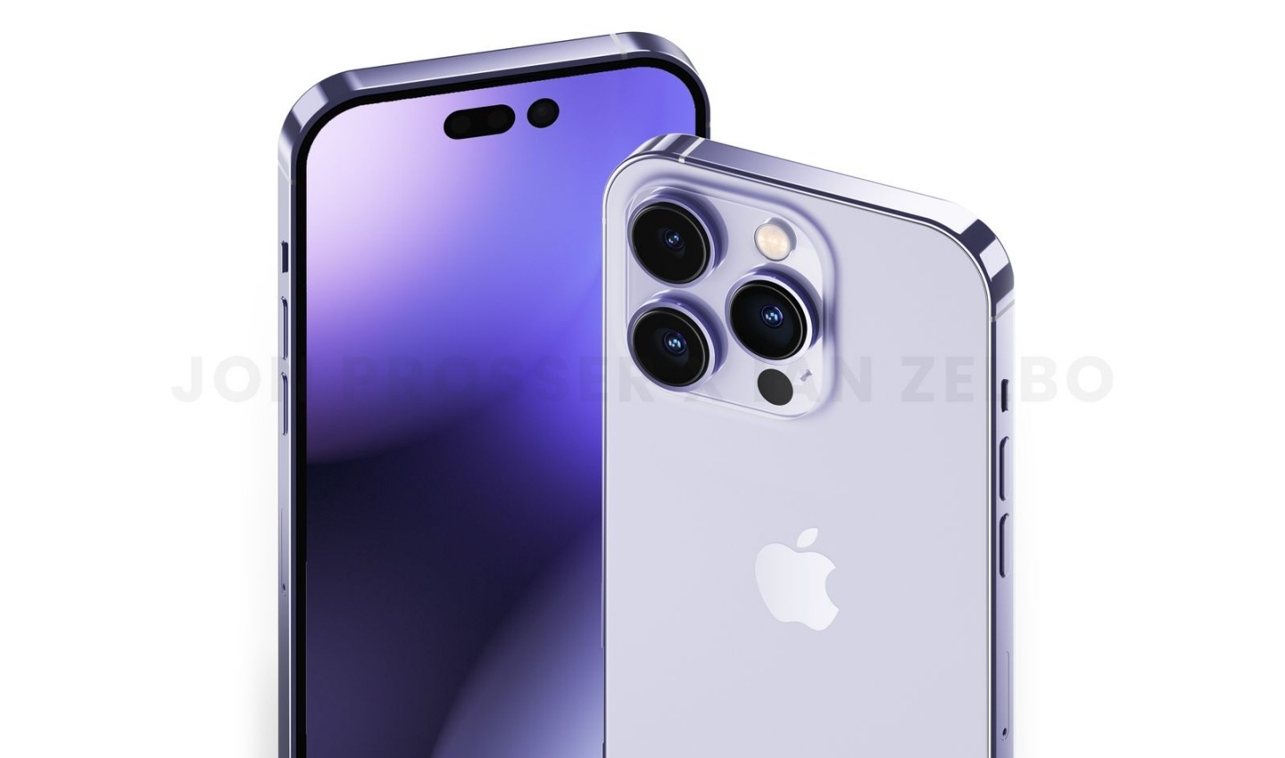 iPhone 14 Pro 渲染圖流出！今年可能會看到具有『 驚嘆號 』挖孔螢幕的淡紫色 iPhone
