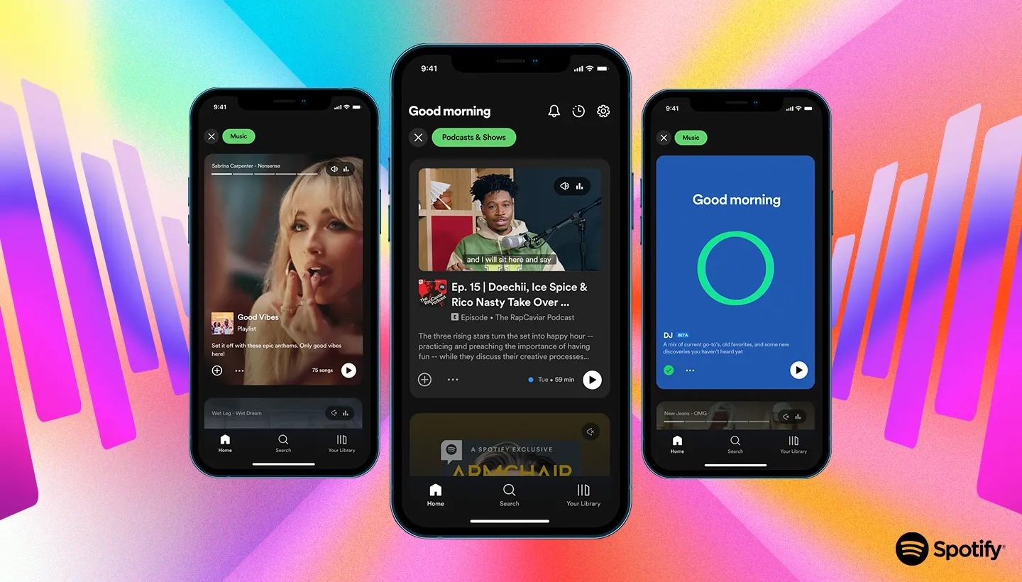Spotify 宣佈新介面設計！透過與抖音、IG 相似的滾動式排版 讓你探索更多音樂跟 Podcast 節目