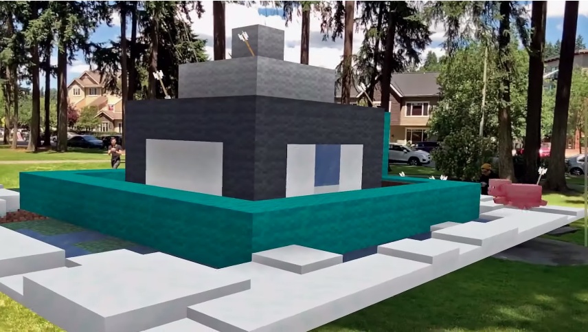 好酷！你蓋出來的房子竟然還能走進去！AR手遊『 Minecraft Earth 』即將開放封測