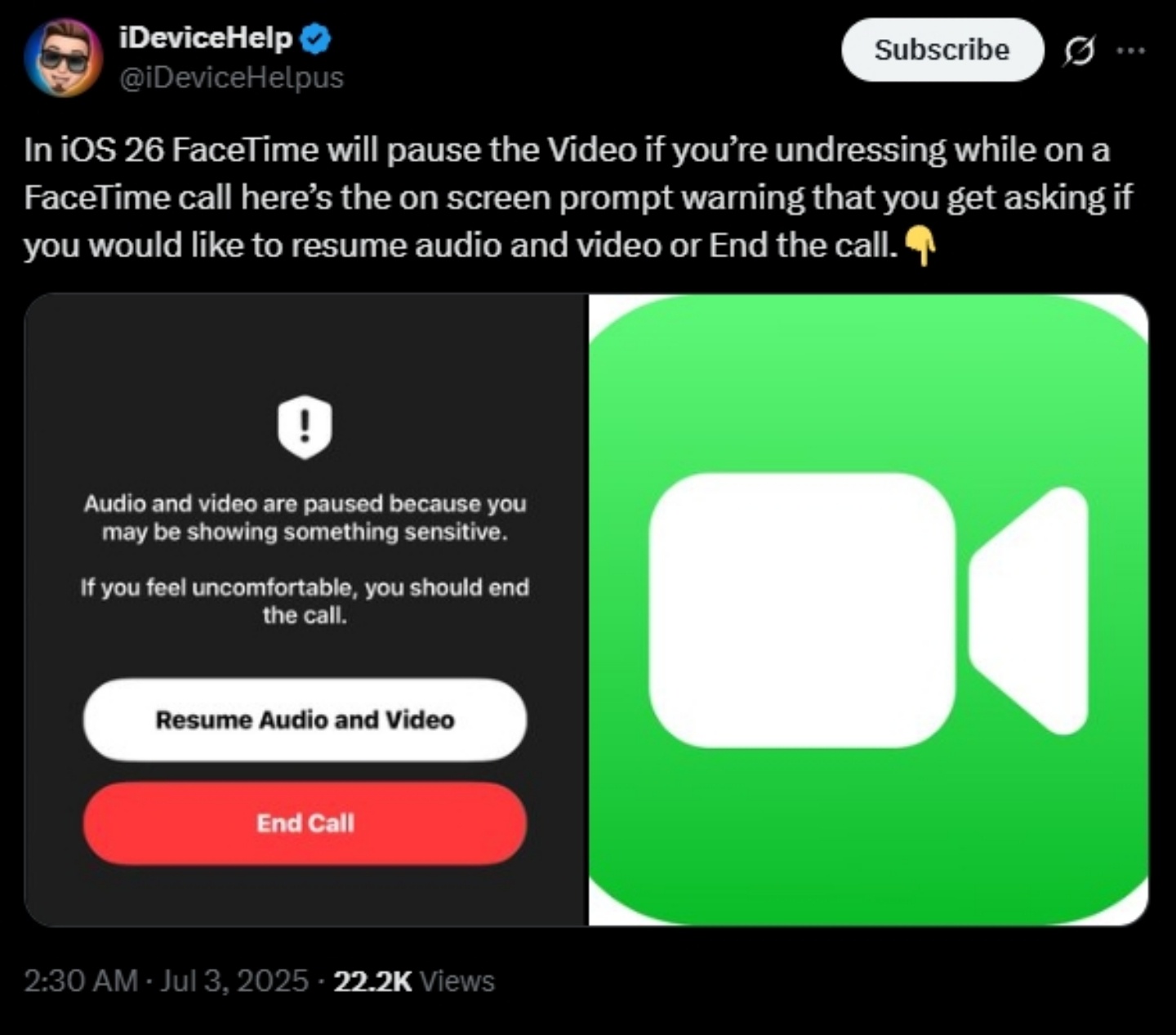iOS 26 新功能登場！FaceTime 現在會偵測裸露畫面？