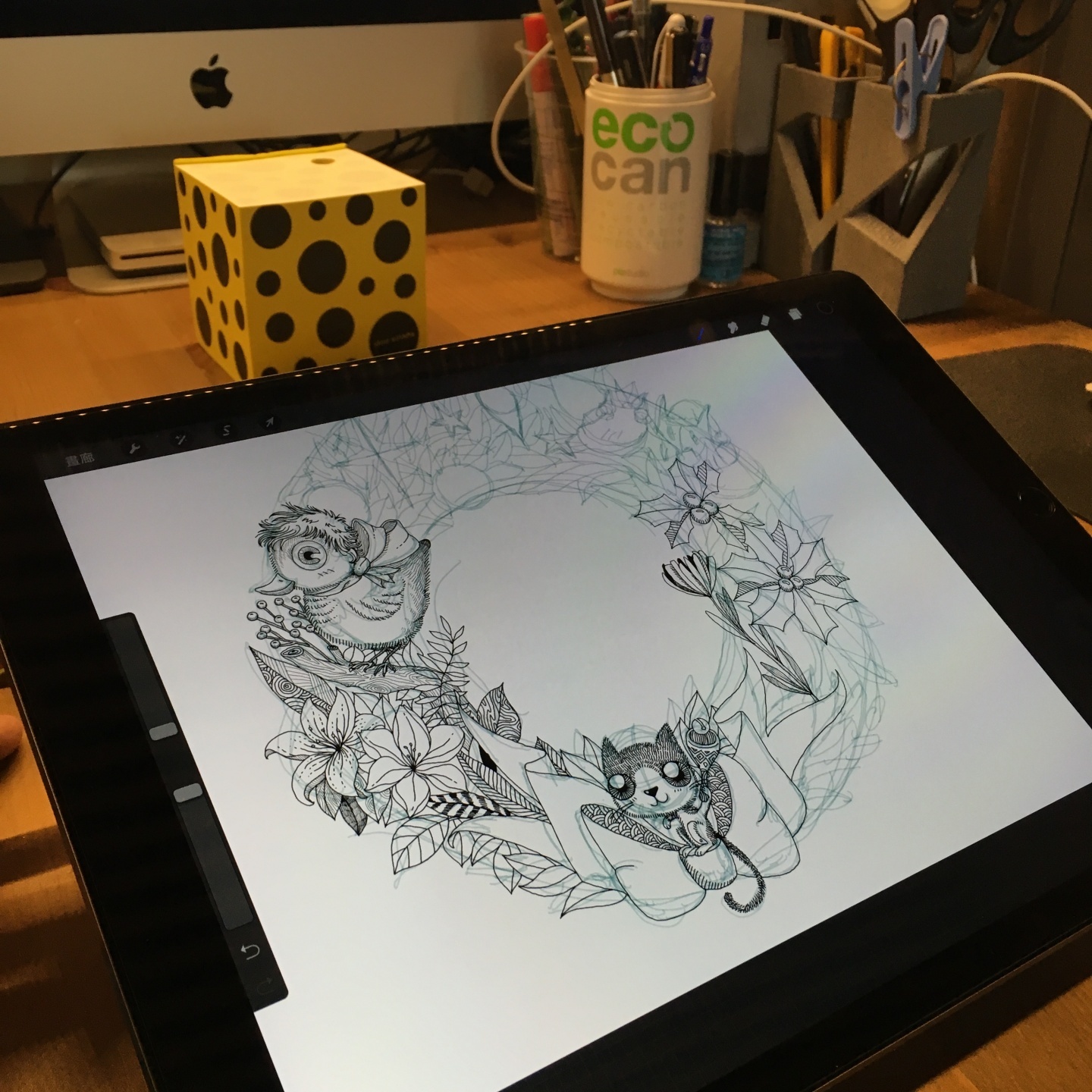 用 iPad Air 和 Apple Pencil 勾勒出咖啡廳的模樣！聽插畫家 Ker Ker 分享奇妙的透視創作旅程