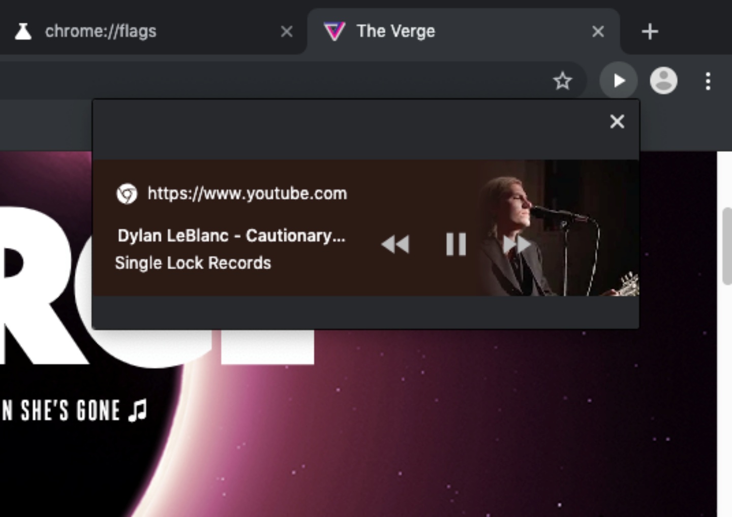 Chrome 將新增音樂控制小工具，YouTube 聽音樂切歌超方便
