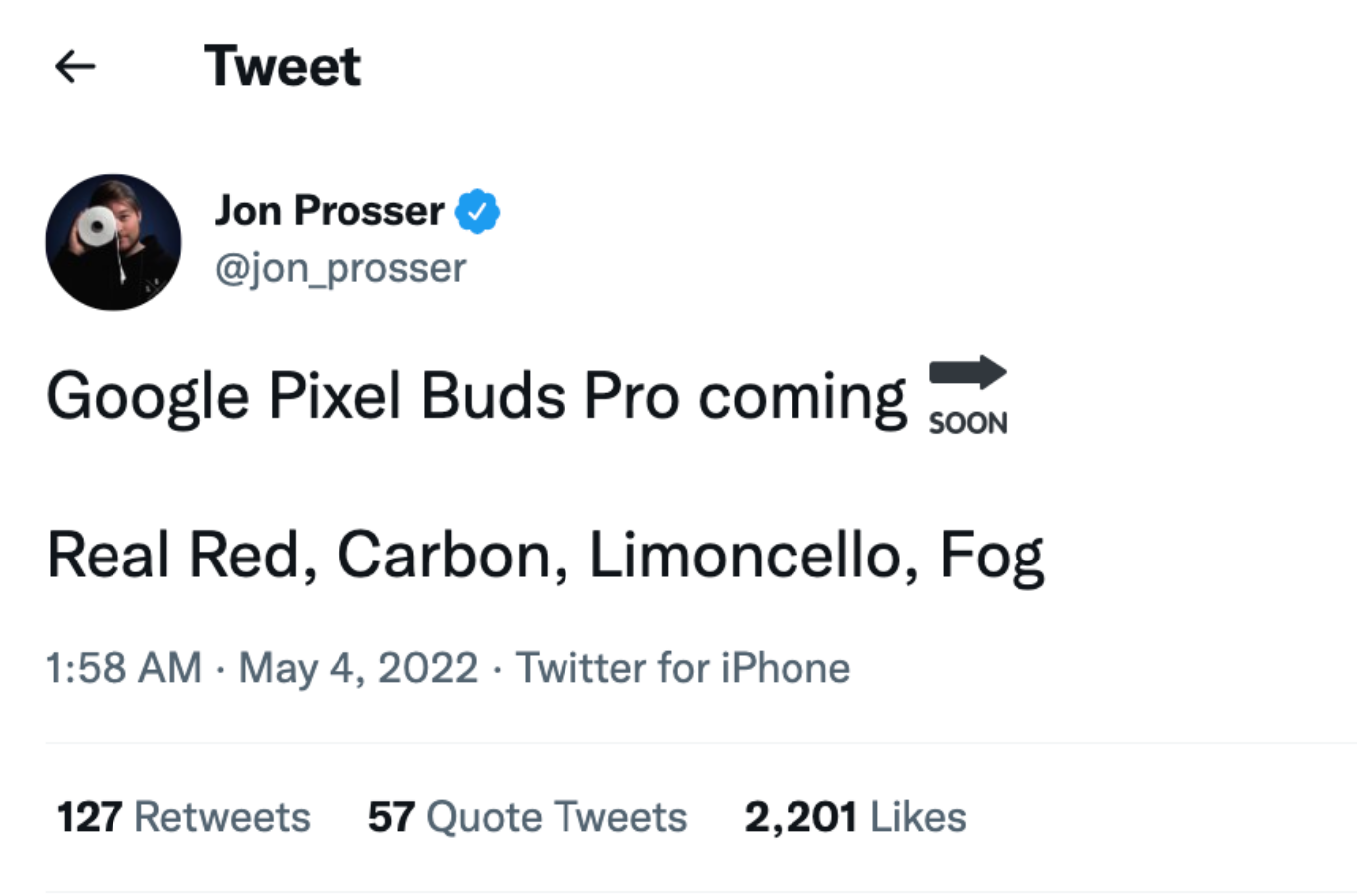 Google Pixel Buds Pro 要來了？Jon Prosser 爆料會推出四款新顏色