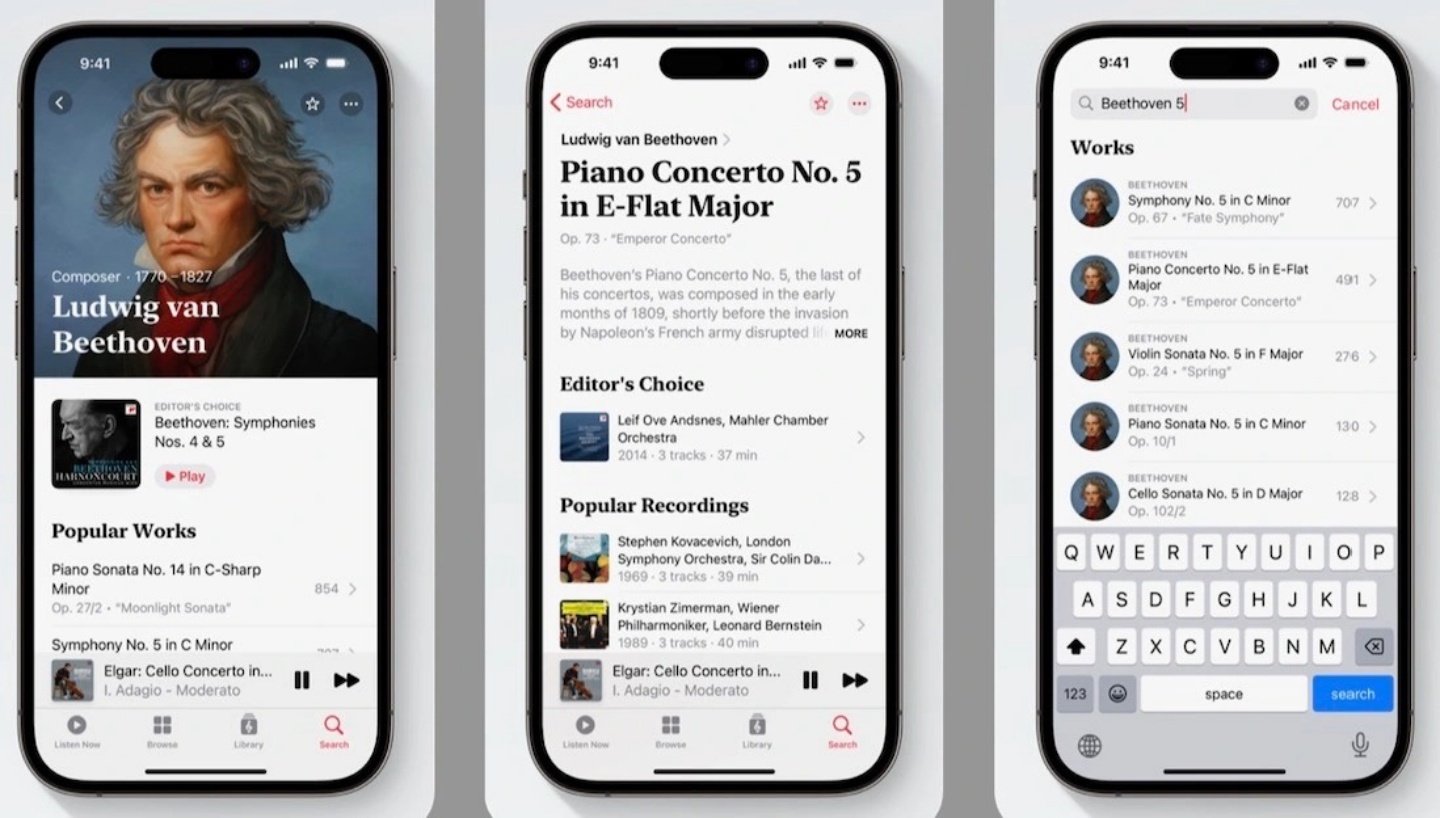Apple 發表針對古典音樂的串流 App『 Apple Music Cassical 』！不只可以拿來聽經典 還可以學習相關知識