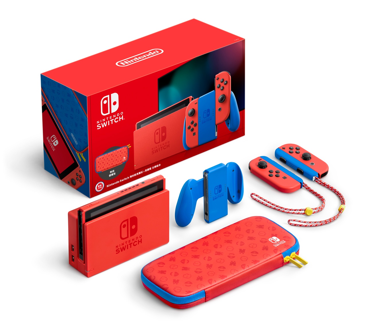 任天堂推出以『 瑪利歐 』為主的 Switch 新配色 採用紅藍設計 價格一樣還有附攜帶包及螢幕保護貼