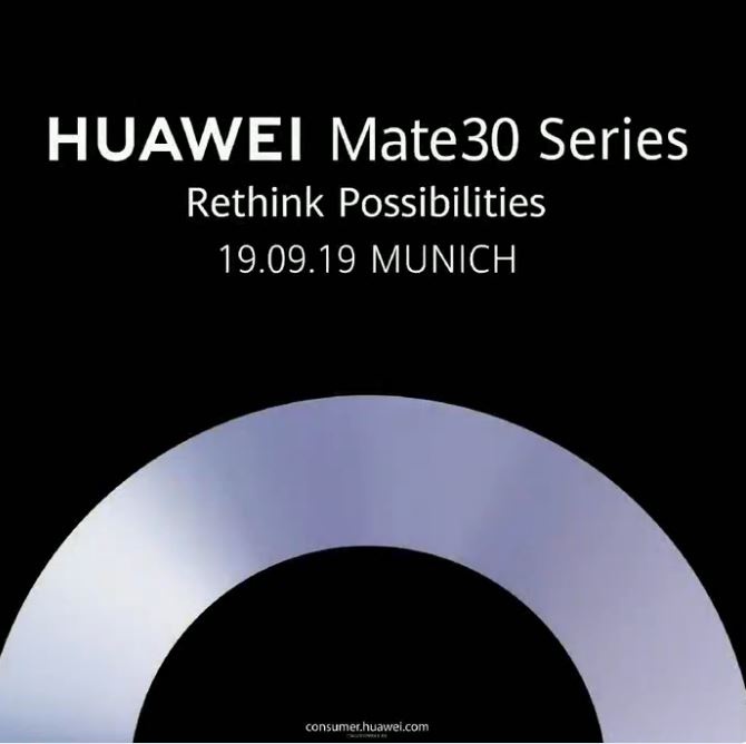華為確定將在9/19慕尼黑發表旗艦機Mate 30系列