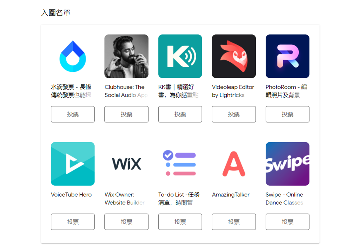 Google Play 年度最受歡迎 App 入圍名單出爐！水滴發票、To-Do List 皆入榜