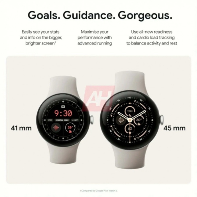 Google Pixel Watch 3 有望推出 41mm 與 45mm 兩種尺寸，大錶面的有可能會叫 Pixel Watch 3 XL？