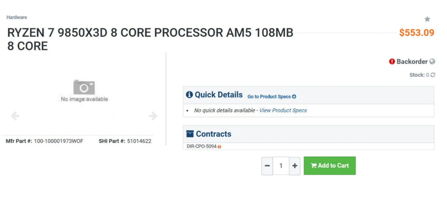 AMD Ryzen 7 9850X3D 偷跑現身，Zen 5 X3D 家族又多一位新夥伴