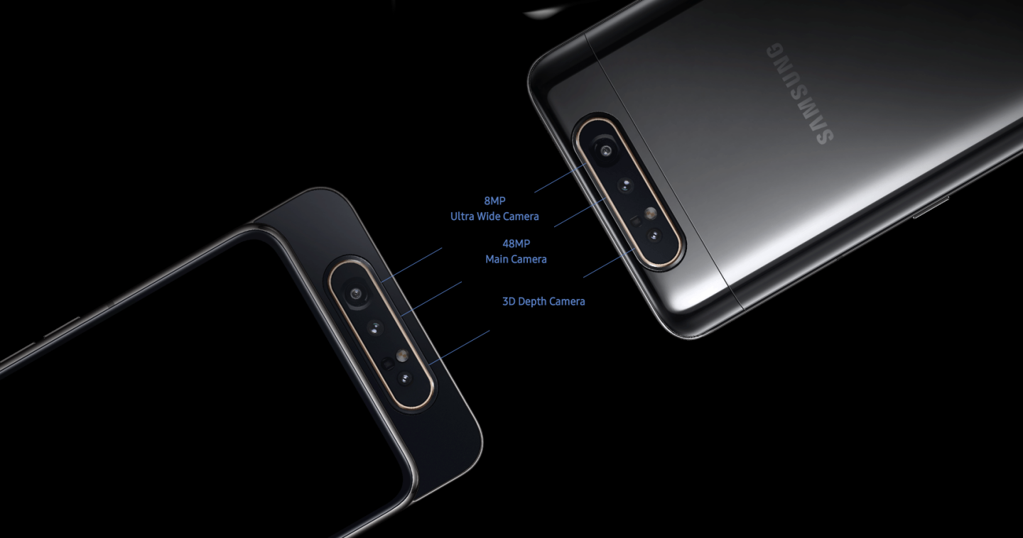 真的是升降+翻轉鏡頭！『 三星Galaxy A80 』三鏡頭的全面屏手機正式亮相