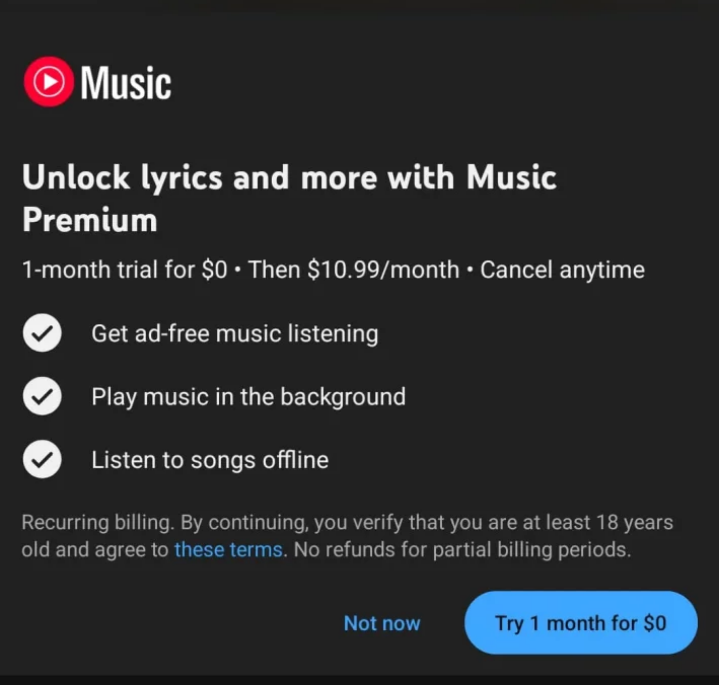 YouTube Music 又來新招，現在連歌詞都要收費？