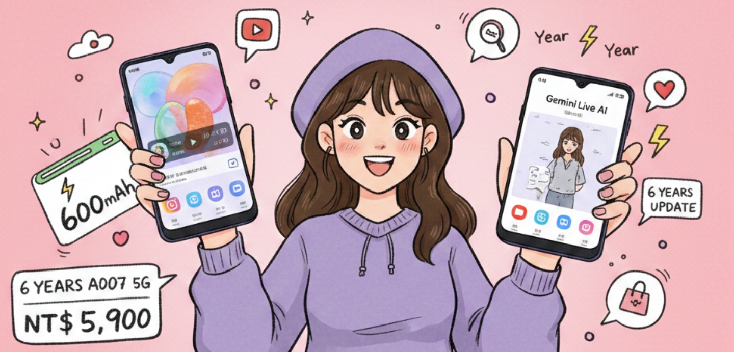 不到六千元的手機?三星 Galaxy A07 5G :6000mAh 超大電量簡直是追劇神器! 不到六千元的手機?三星 Galaxy A07 5G :6000mAh 超大電量簡直是追劇神器!