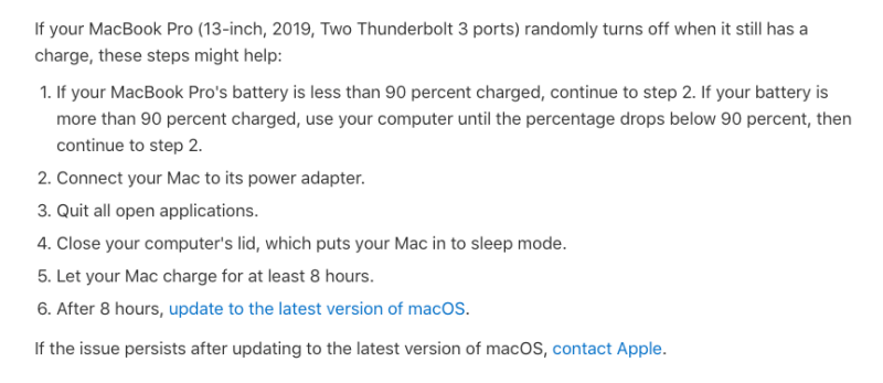 蘋果承認其 13 吋 MacBook Pro (2019) 有無預警關機問題！(內附官方釋出的疑難排解方法)