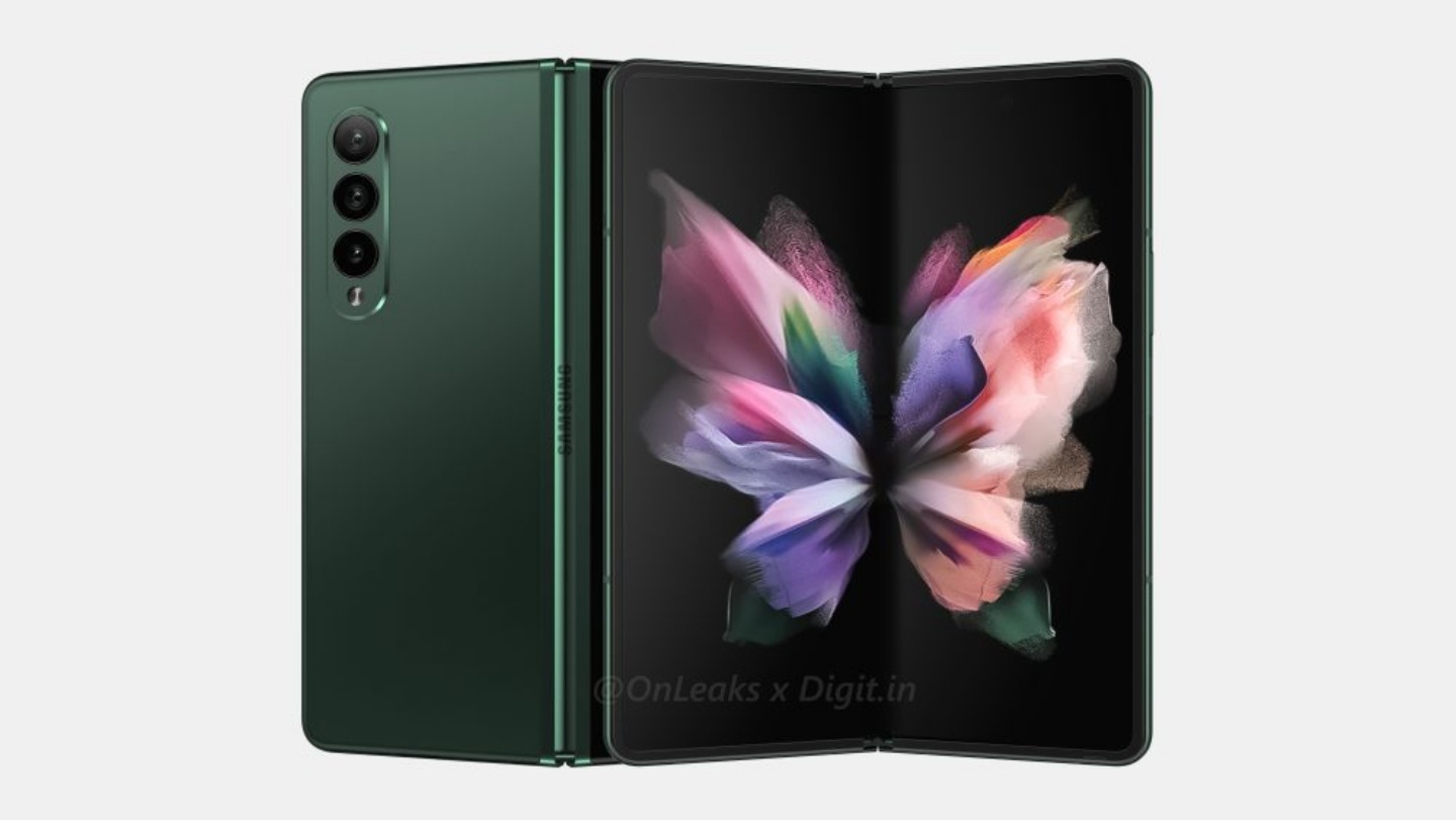 三星摺疊機 Galaxy Z Fold3 最新渲染圖曝光！可能會推出粉紅、墨綠、黑三色，主鏡頭模組看起來更大了