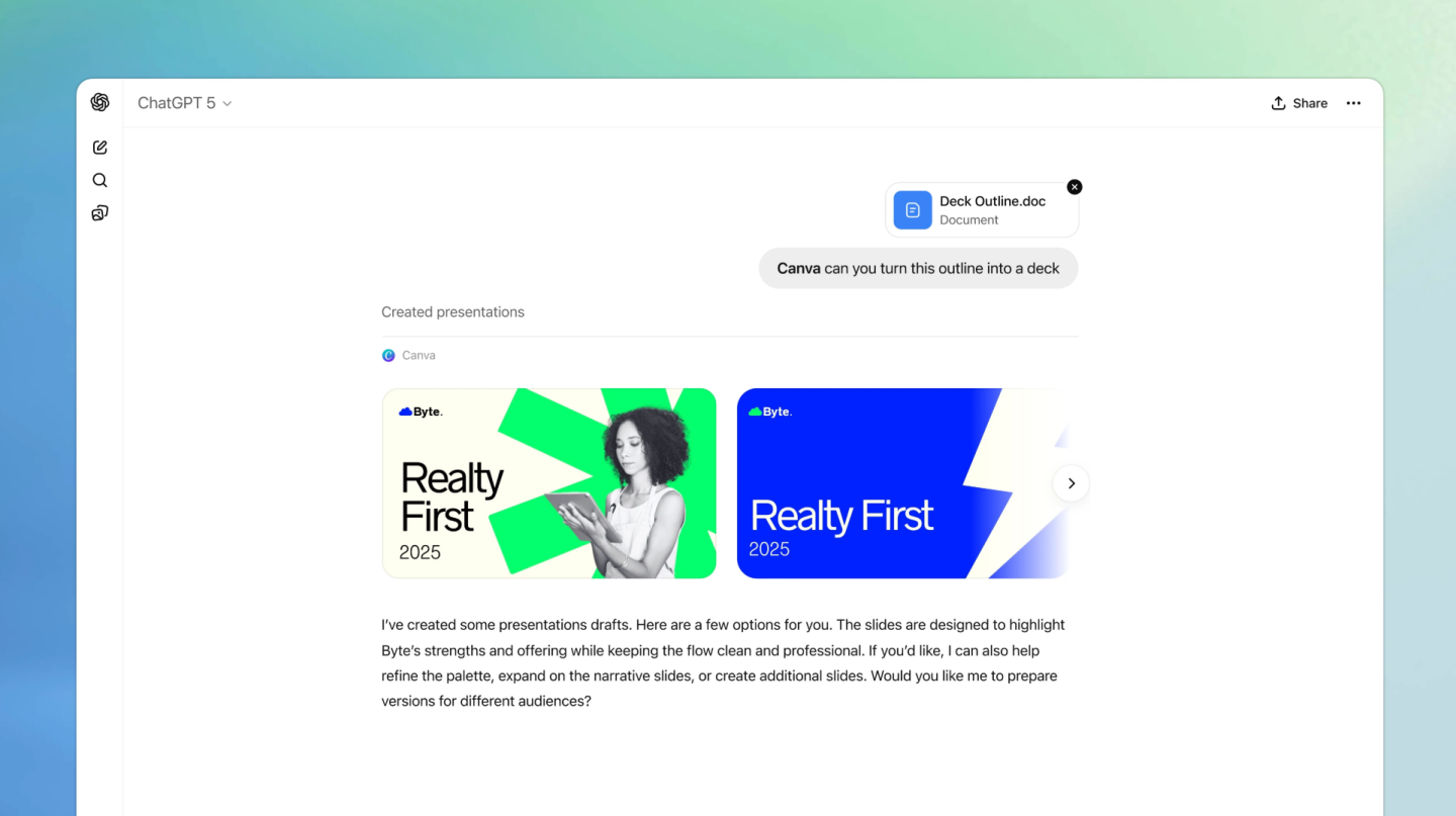 ChatGPT 開始會用 App 了！Canva、Spotify 直接在對話裡操作