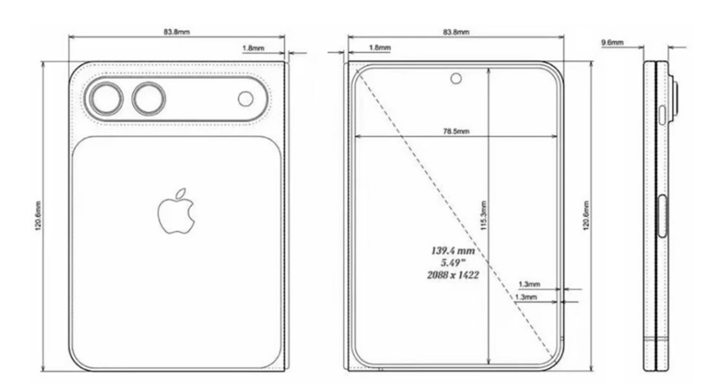 Apple 首款摺疊機再曝光！iPhone Fold 白色模型機現身　超大鏡頭島成焦點