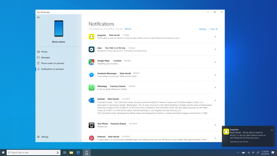 在Windows 10上會直接顯示Android手機通知！微軟新功能讓電腦手機聯繫更緊密