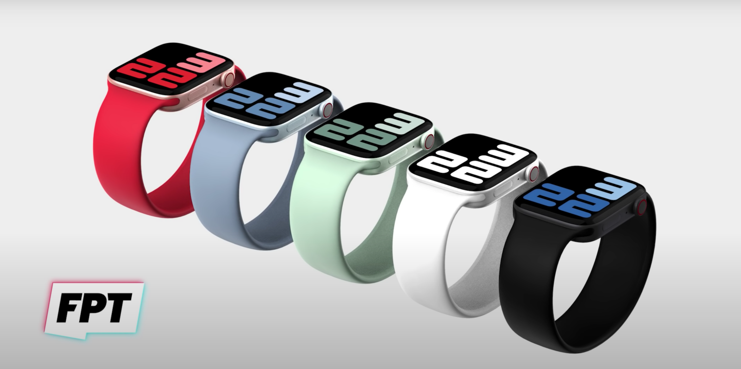 Apple Watch 7 最新渲染圖曝光！錶面可能改採平整邊緣設計，並有機會推出新色綠色