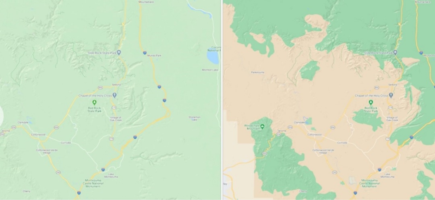 Google Maps 大更新豐富你的世界觀，圖資加上森林、湖泊，城市加入人行道、斑馬線圖示