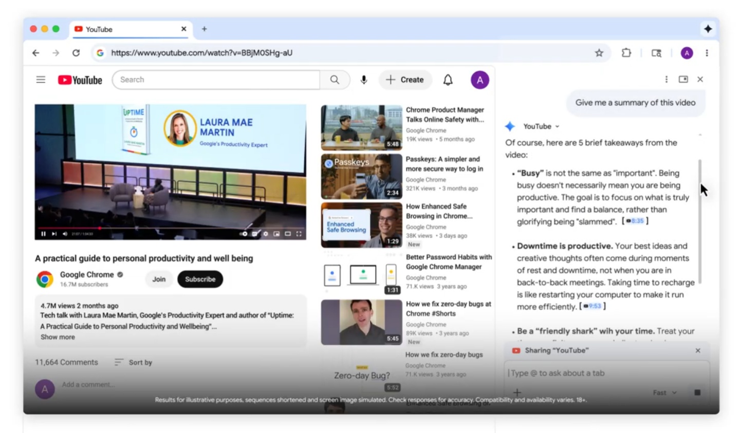 Chrome 內建 Gemini 在台登場！側邊欄多了萬能助理