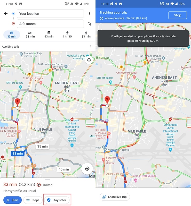 不用怕司機亂繞路了！Google地圖防繞路警告功能測試中