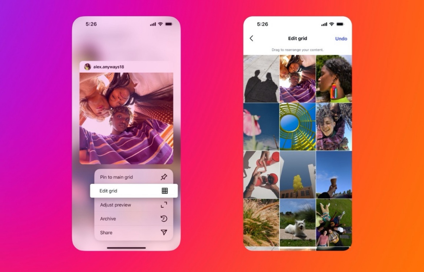 Meta 宣布 Instagram 近日將會開放全用戶「編輯網格」功能！