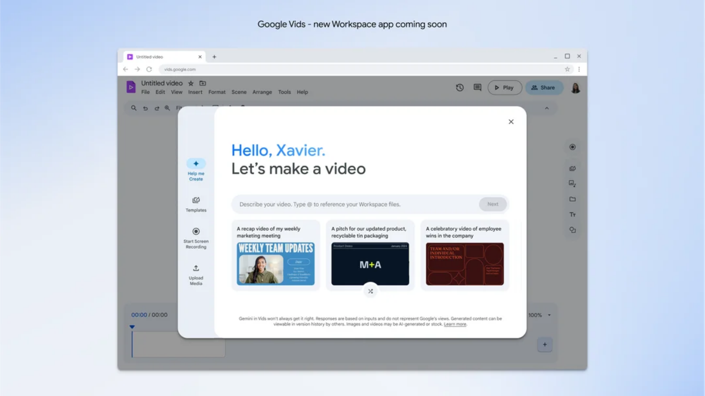 Google Cloud Next 2024 亮點彙整！能自動生成分鏡的『 Google Vids 』將於六月正式推出