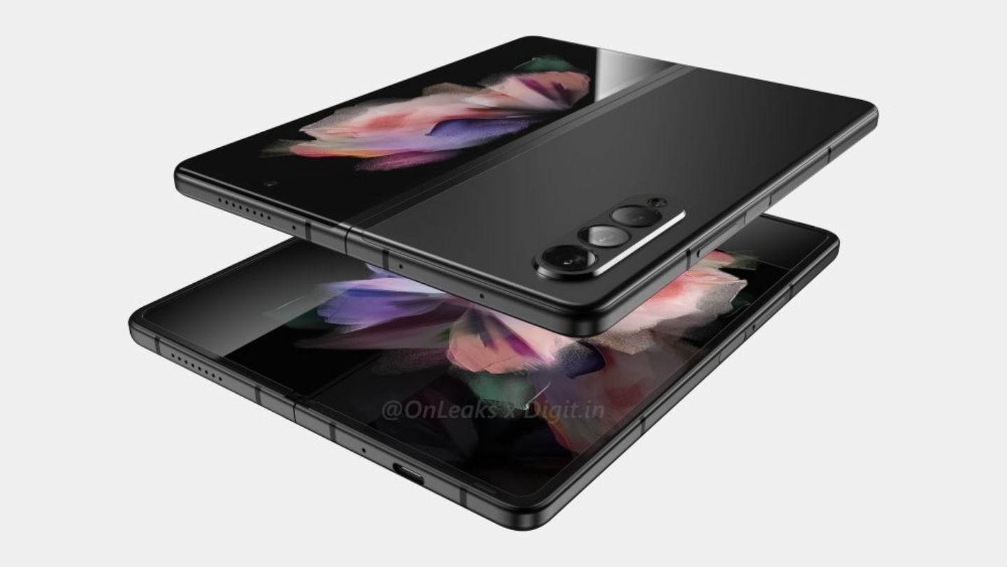三星摺疊機 Galaxy Z Fold3 最新渲染圖曝光！可能會推出粉紅、墨綠、黑三色，主鏡頭模組看起來更大了