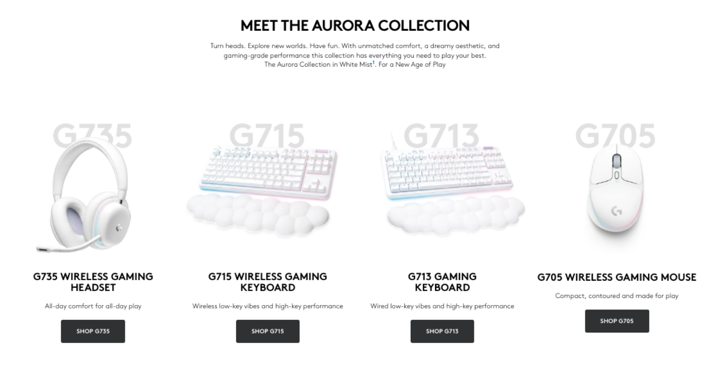 【更新】Logitech G 全新『 Aurora 美型炫光 』系列電競周邊登台！鍵盤、滑鼠、無線耳機通通都有