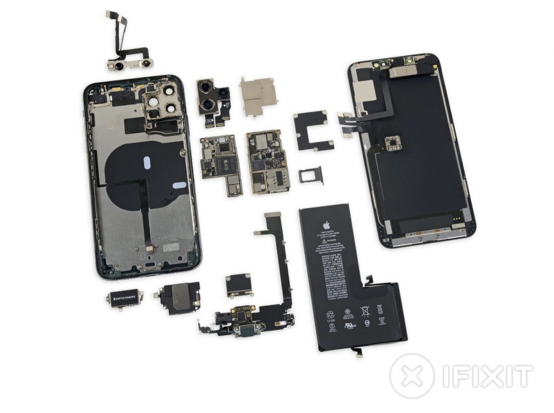 iFixit拆解iPhone 11 Pro Max：超大L形電池、雙主機板設計，並無外傳額外的2GB相機記憶體