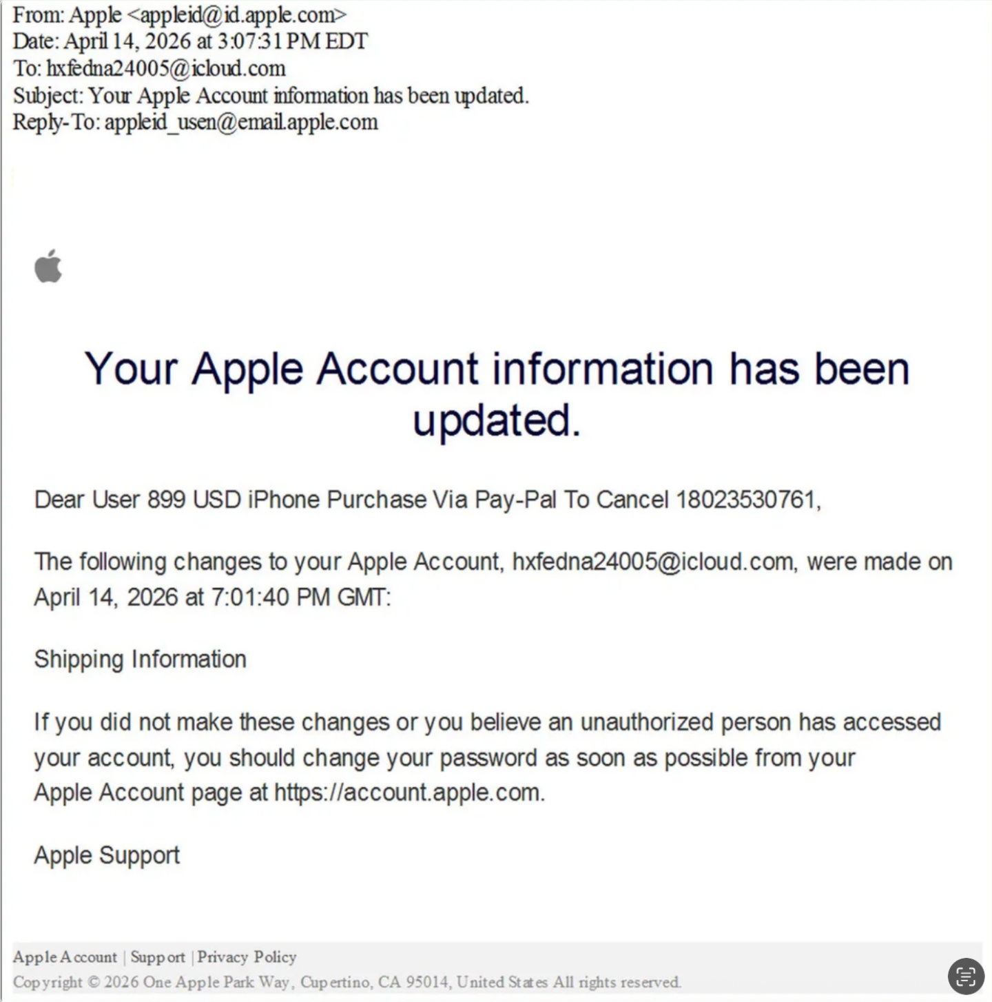 小心這封 Apple 官方信！駭客用真實郵件釣魚 系統過濾都分不清