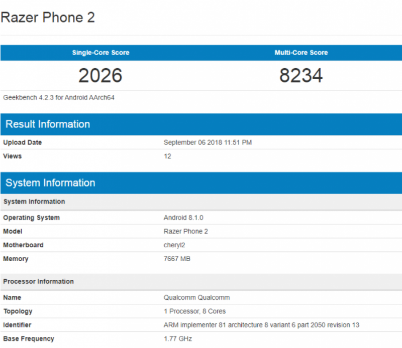 電競手機還有它 ! Razer Phone 2 可能於 10月10日發布