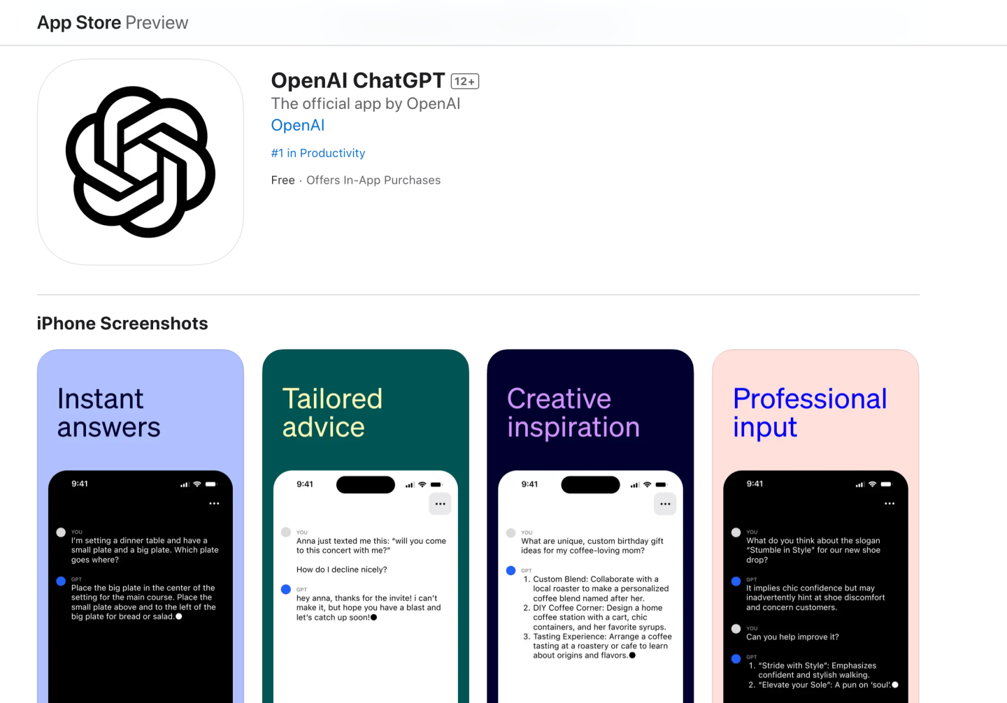 ChatGPT 推出手機版！iOS 版本在美國 App Store 搶先上線