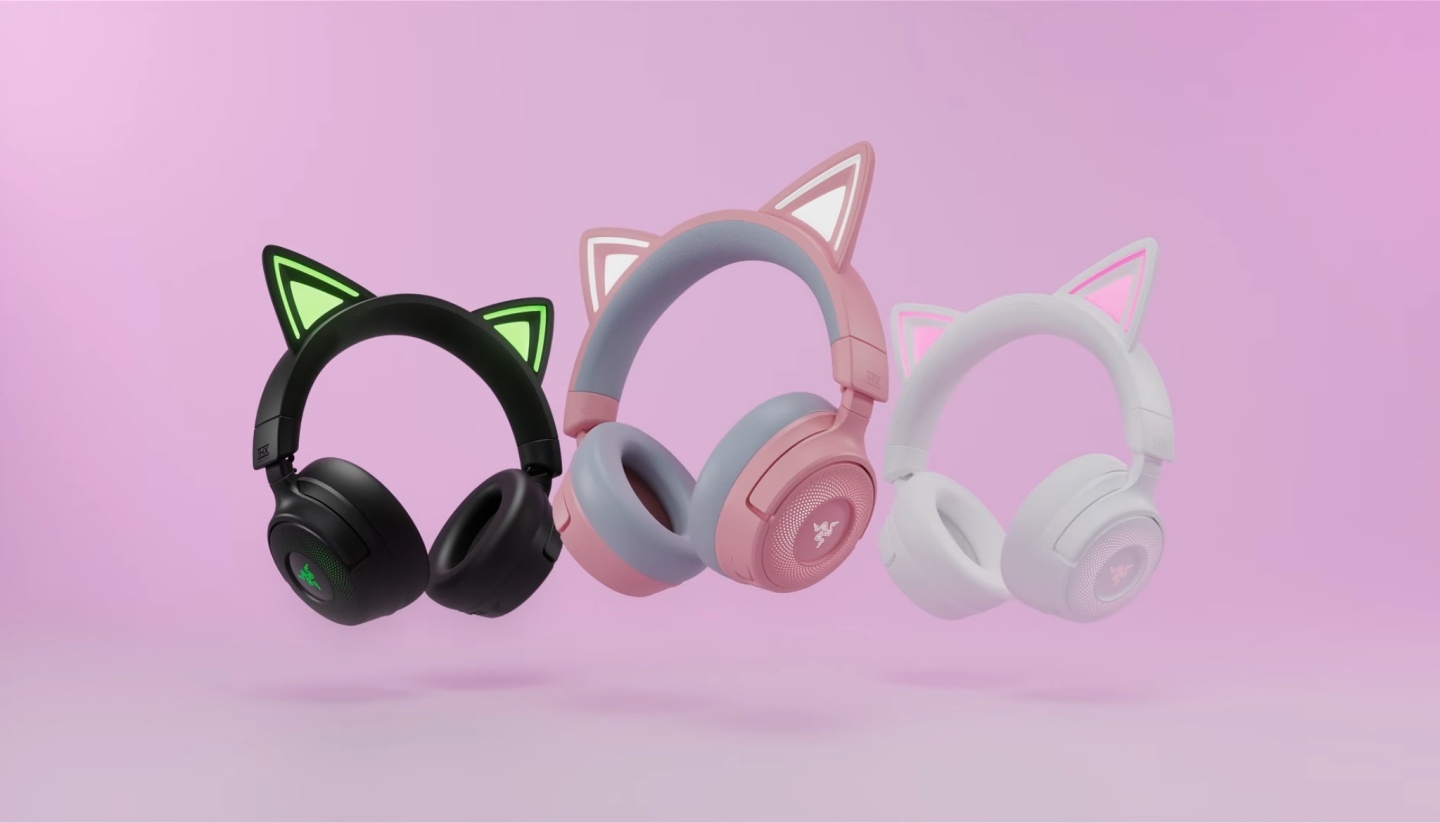貓貓耳機來了！Razer 新推出 Kraken Kitty V3 系列 Pro、X 雙版本耳機